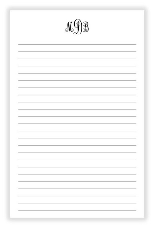 Ropyal Initials Chunky Notepads, 230 sheets/pad