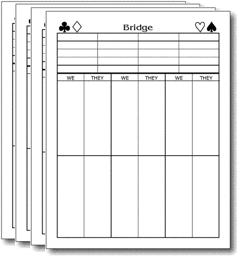 Bridge Score Pads Printable Free